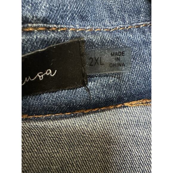 Denim Flannel Shirt Dress Plaid Long Sleeve Button Tunic Cotton Plus Sz 2XL - Picture 4 of 12